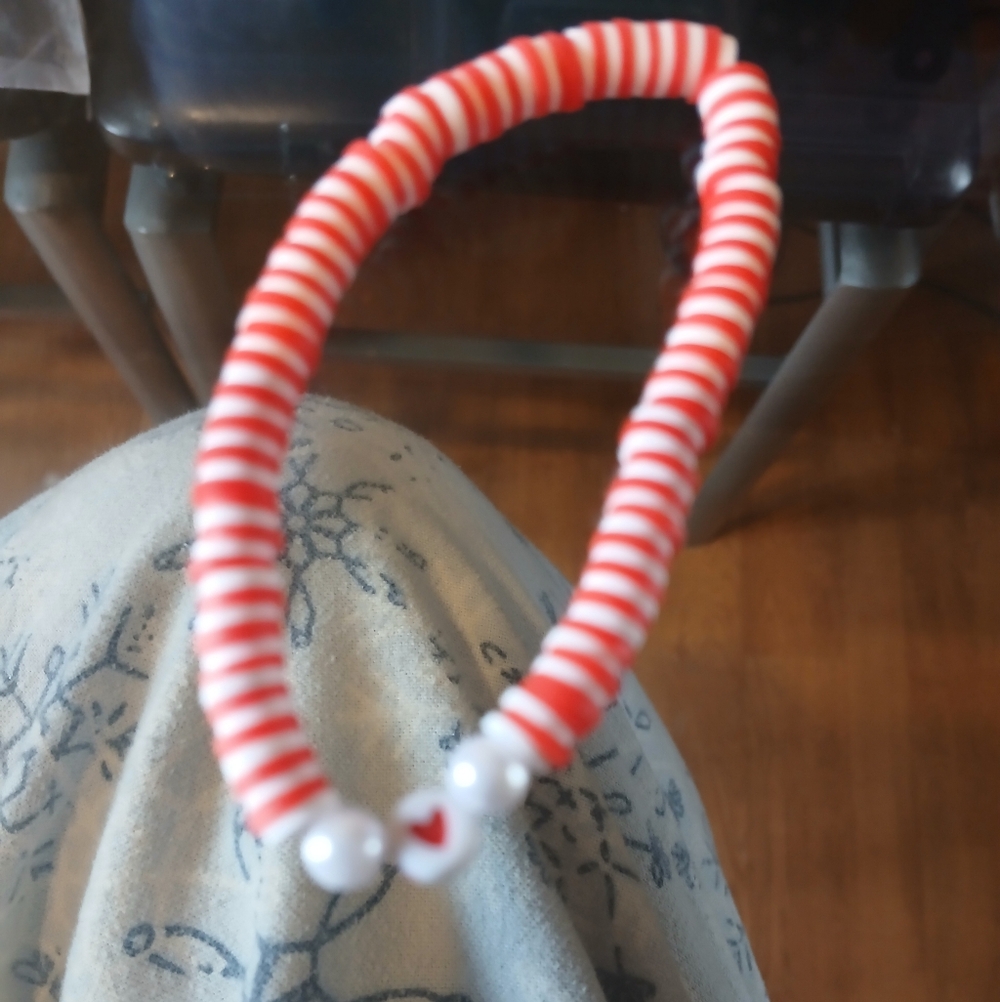 Red and White Striped Kids Hairband